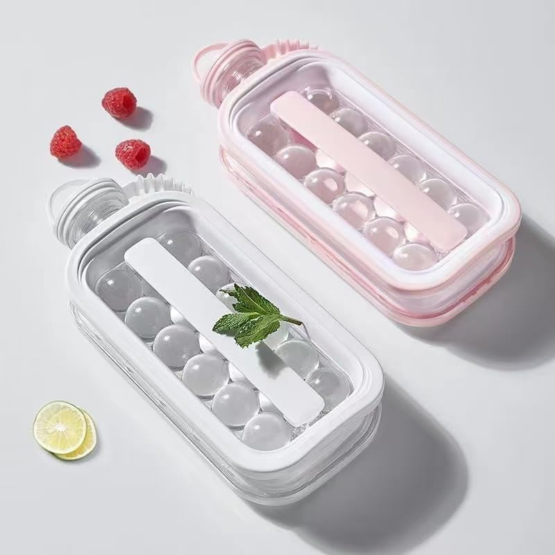 2-in-1 1.2L Ice Ball Maker Water Bottle, Leak Proof Silicone Ice Mold