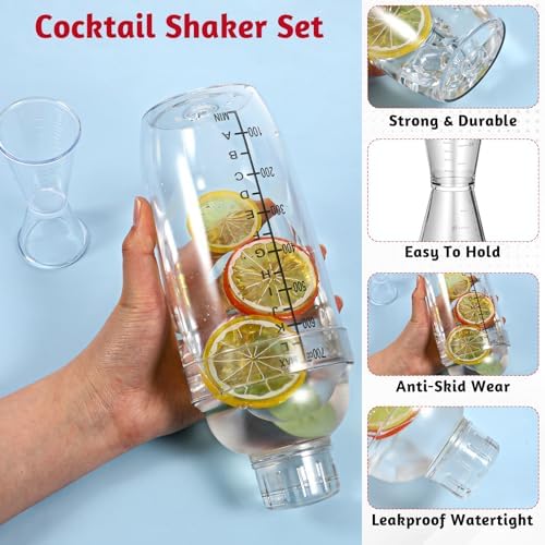 8 Pack Cocktail Shaker Set, 6 Pcs 24 oz Drink Shaker 2 Pcs
