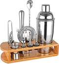 Wukuna Cocktail Shaker Set Bartender Kit, 12-Pcs Bar Tool with Bamboo