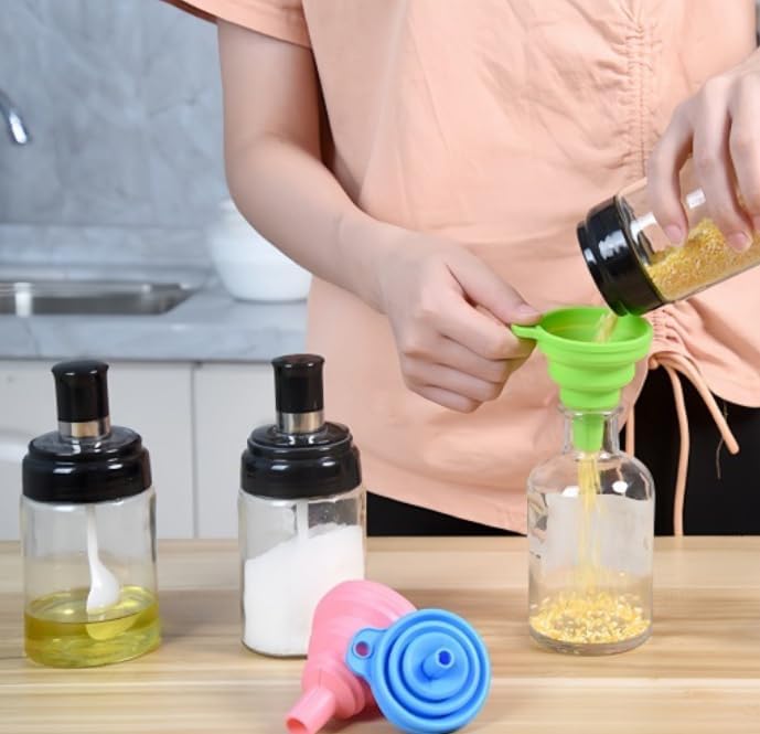 4 PCS Collapsible Silicone Funnel Kitchen Gadgets Accessories Small