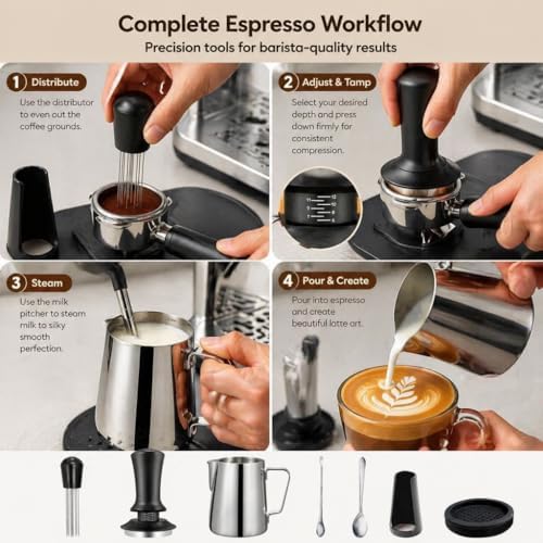Espresso Tamper Set 51mm/53mm/58mm for DeLonghi EC260 Stilosa
