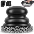 Cast Iron Scrubber and Scraper, Chain Mail Scrubber Cast Iron for Cleaning Dishes, Stock Pots, Pans, Griddles, Grills, Dish Scouring Pads