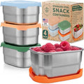 Small Metal Snack Containers - Stainless Steel - 8 oz, 4 PK, Fall Fest