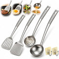 Pure Titanium Cooking Utensil & Spatula Set 4PCS Titanium Spatula,H