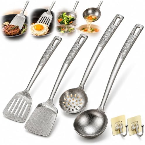Pure Titanium Cooking Utensil & Spatula Set 4PCS Titanium Spatula,H