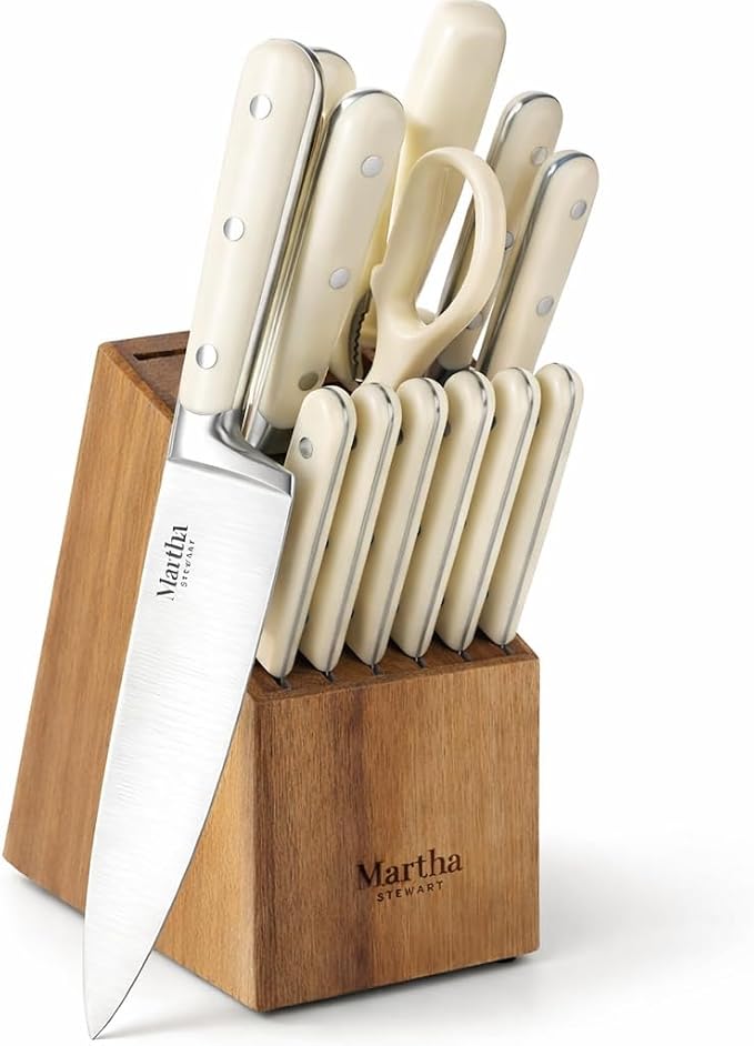 MARTHA STEWART Eastwalk 14 Piece High Carbon Stainless Steel Cutlery Kitchen by MarthaStewart