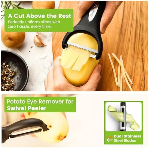 Spring Chef Stainless Steel Swivel & Julienne Vegetable Peelers &