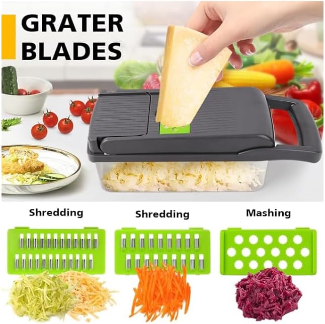 15-in-1 Vegetable Chopper and Spiralizer, Black