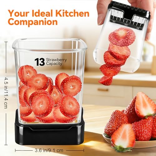 Fruit Slicer Cup with 304 Stainless Steel Blade, Black