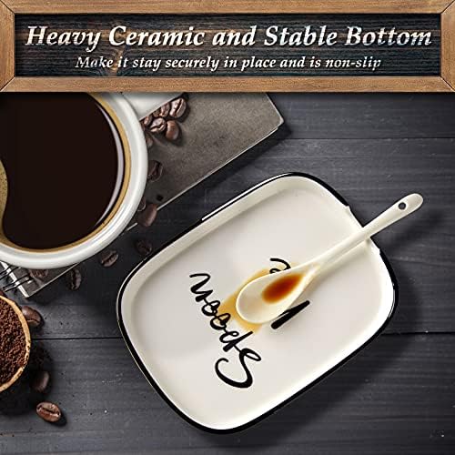 Ceramic Spoon Rest for Stove Top, Large Spoon Holder for Kitchen