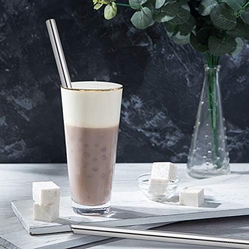 [Angled Tips] 5 Pcs 10" Reusable Bubble Tea Straws & Smoothie Straws