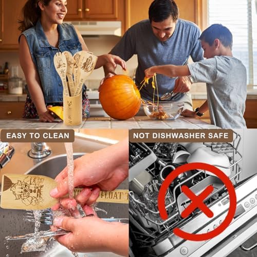 6Pcs Horror Movie Character Cooking Gift Set Wooden Spoons Utensils