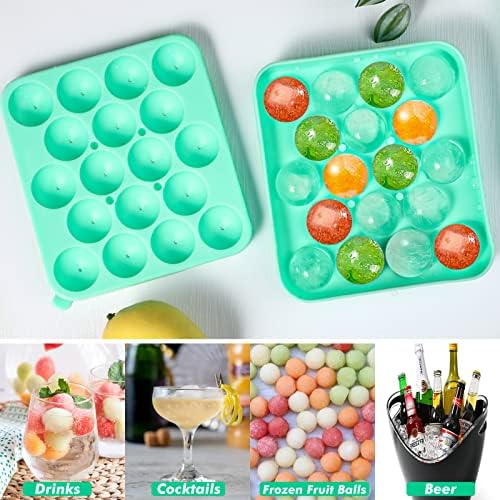 Webake 2 Pack Sphere Ice Cube Trays - 1.1" Small Round 36pcs Ice Ball