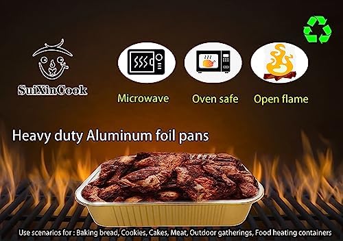 Gold Aluminum Foil Baking Pans 9"×13" with Lids