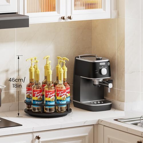THYGIFTREE 9-Bottle Coffee Syrup Organizer, Black