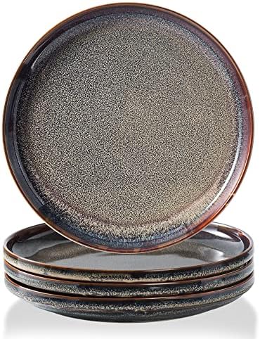 Ceramic dinner plates set of 4, Large Dinnerware Plates & Salad plates