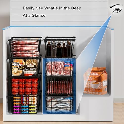 Orgneas Freezer Organizer Bins, 4 Pcs
