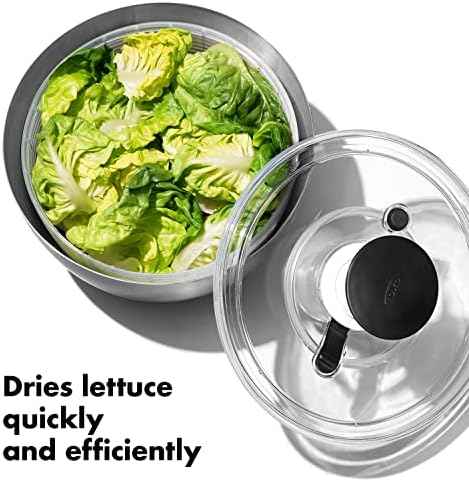 OXO Good Grips Stainless Steel Salad Spinner, Vegetable Washer