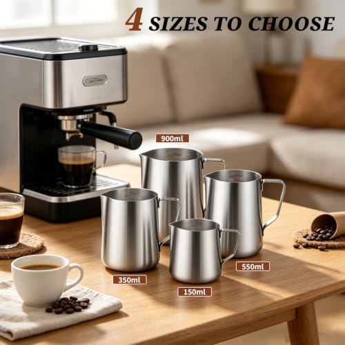 Milk Forther Cup for Coffee Cappuccino Latte Art(2, 350ml/12 oz)