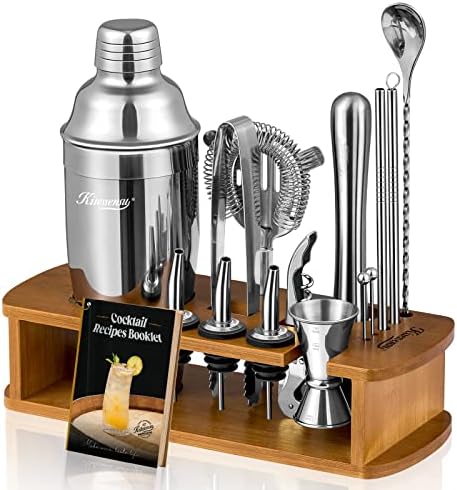 KITESSENSU Cocktail Shaker Set Bartender Kit with Stand | Bar Set