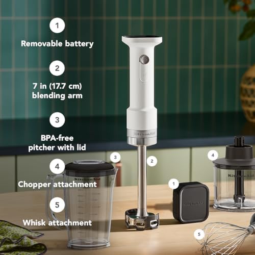 KitchenAid Go Cordless Hand Blender w/Accessories, battery