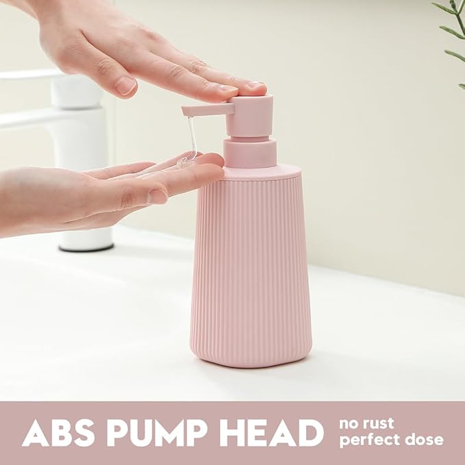 Small Soap Dispenser for Bathroom and Kitchen, Modern Farmhouse Striped Style - Image 3