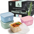 Silicone Freezer Trays with Lids, 4 Pack, 8.45 fl oz (250 ml) Each
