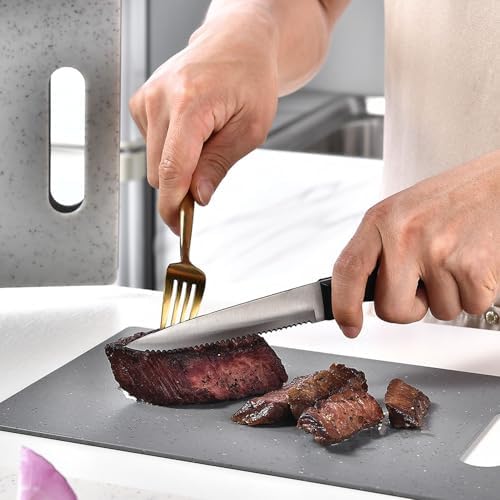 Flexible Plastic Chopping Boards, 4 Piece Set with Color Coded Mats