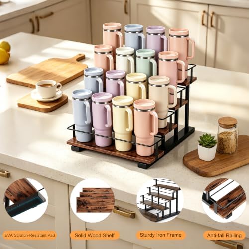 4-Tier Water Bottle Rack for 16 Stanley 40 oz Tumblers