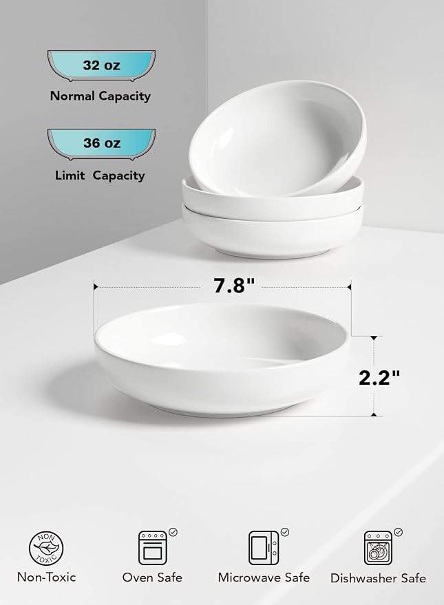 LE TAUCI Pasta Bowls 32 oz, Salad Bowls Set - Image 5