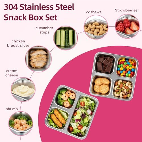 Tanjiae Stainless Steel Snack Box for Kids & Toddlers, 20oz