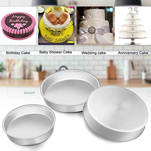 TeamFar Cake Pan, 8''/91⁄2''/11'' Stainless Steel Round Baking Tier