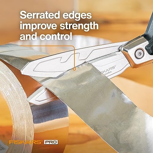 Fiskars Pro PowerArc Shop Shears, Heavy Duty Stainless Steel Scissor