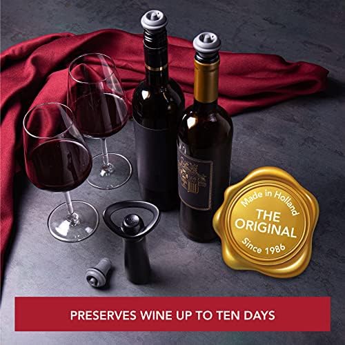 Vacu Vin Concerto Wine Saver - Vacuum Wine Stopper - 2 Black Stoppers