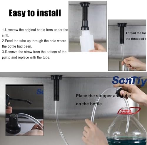 Sink Soap Dispenser Extension Tube Kit, 47" Under Counter