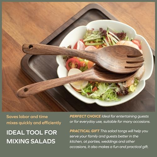 Muso Wood Acacia Salad Servers, 12-inch, Set of 2