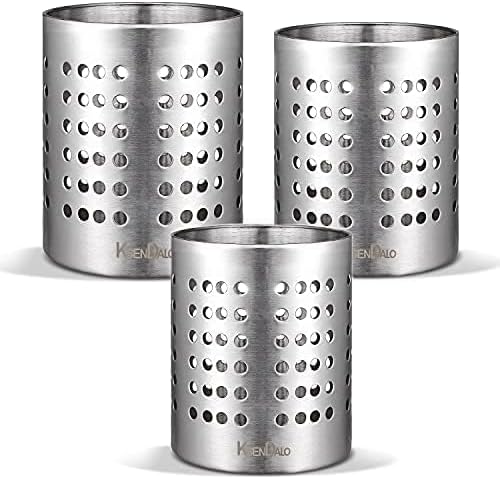 KSENDALO Metal Utensil Holder Set, Small SUS304 Steel Utensil Holder Flatware - Image 2