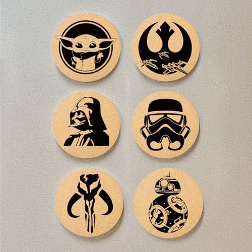 Coasters for Drinks with Holder Set of 6, Star Battle Absorbent