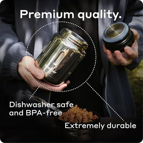 BOBBER 24 Oz Stainless Steel Thermo Food Jar with Folding Spoon and
