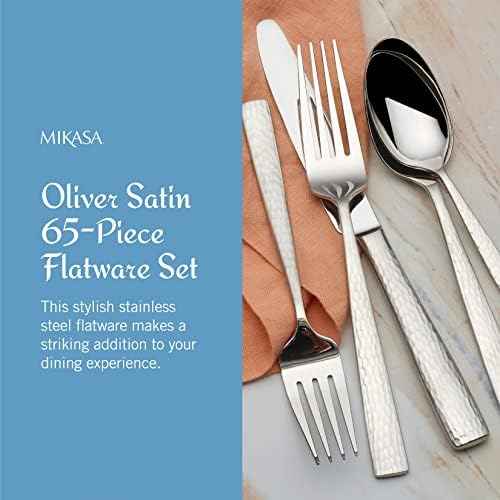 Mikasa Oliver Flatware Set, 65-Piece Service for 12, 18/10 Stainless