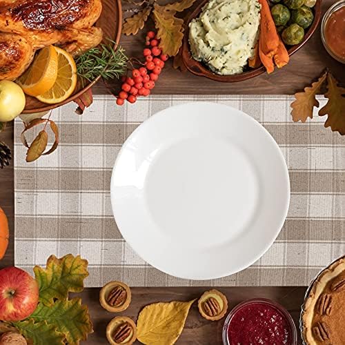 Home Brilliant Beige Placemats Set of 6 Farmhouse Buffalo Plaid Place