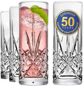 Collins Drinking Glasses, Tall Highball Glasses, Set of 4, Dublin