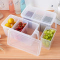 2-Pack Divided Veggie Storage Containers with Lids