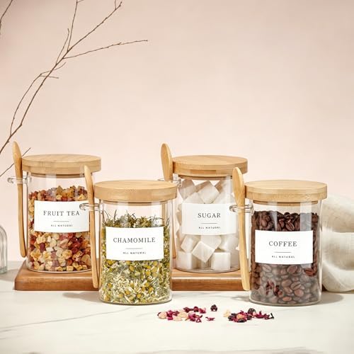 Loose Leaf Tea Storage Containers, 16oz Airtight Jars