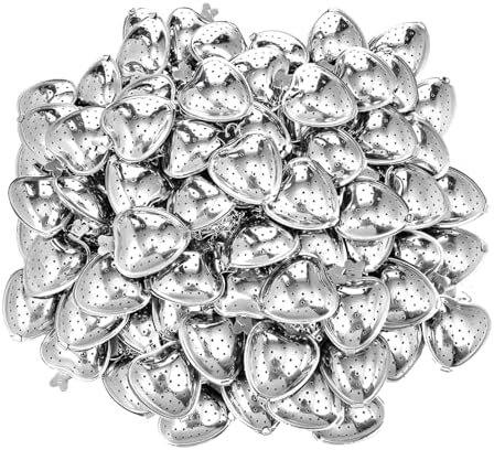 50 Pack Tea Strainer, Stainless Steel Tea Infuser, Heart Tea Ball for