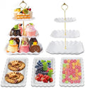 Dessert Table Display Set, 3 Tier Cupcake Stand, White Plastic, 5Pcs