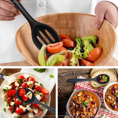 Silicone Nonstick Utensils, Set of 3, Black, Silicone Cooking Utensils