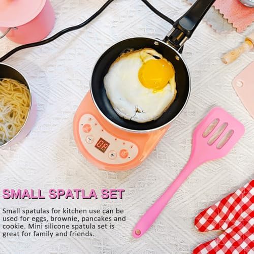 5 Pcs Small Silicone Spatula, Mini Slotted Turner for Egg, Pancake