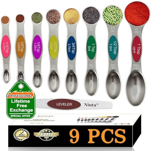 NIUTA® Magnetic measuring spoons set®, stackable on both sides
