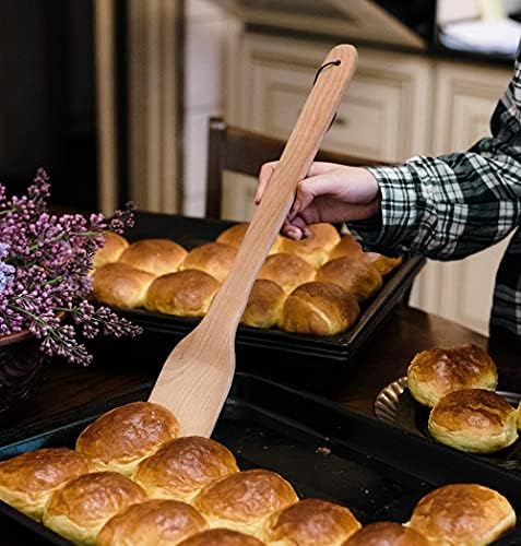 ECOSALL Large Wooden Spoon - 18" Heavy Duty Stir Paddle With a Long